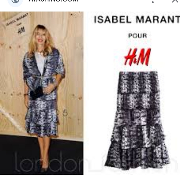 NWT Isabel Marant × H&M 100% Silk Purple Black Snake ruffle stretch midi skirt 6 - Picture 13 of 13